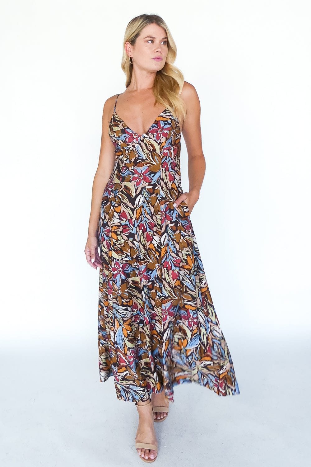 malika maxi dress Roiana — Luxury Couture 55 in 86 Cm color-dark-green Coat Primary Color:Black