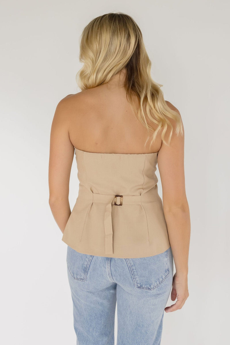 Taryn Button Front Tube Top