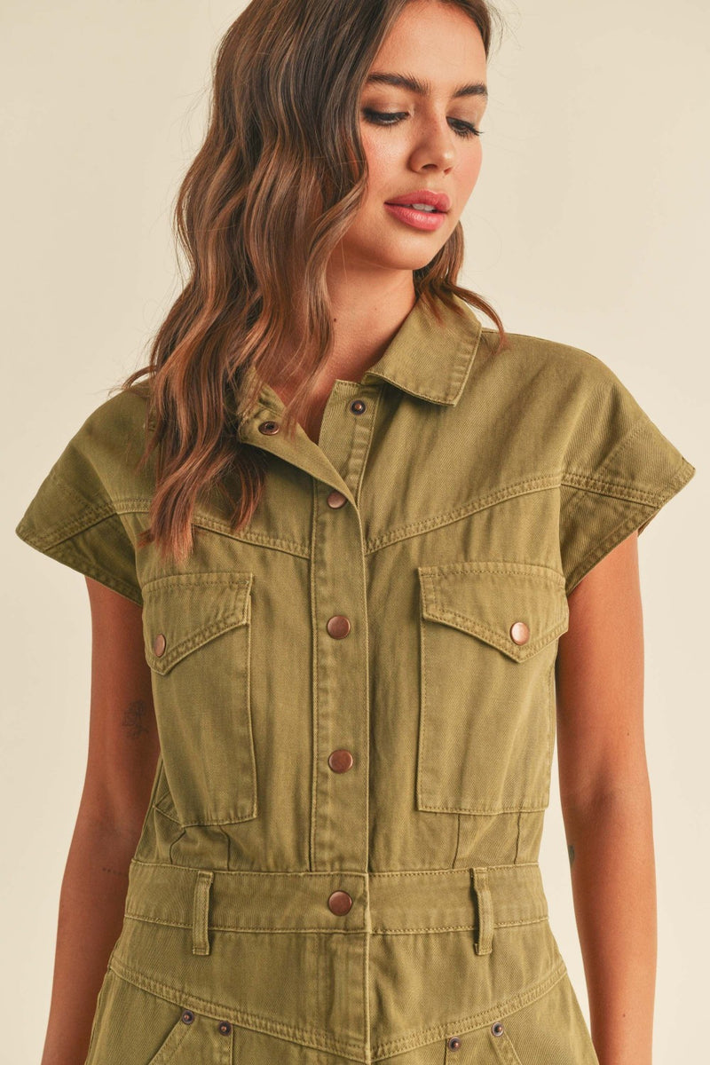 Eleanor Denim Cargo Dress Wild Dove Boutique Eleanor Denim Cargo Dress Wild Dove Boutique