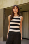Lucy Paris Curren Striped Top in Cream & Black