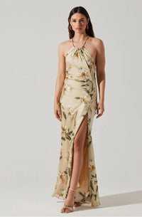 Elynor Dress in Gold Floral by ASTR The Label