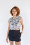 Vaeda Tweed Front Pocket Crop Vest