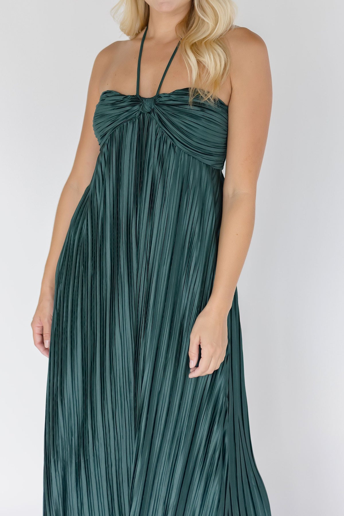 hayes pleated maxi dress ALLSAINTS Hayes Dress in Oil Green