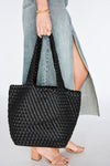 Blythe Woven Faux Leather Tote