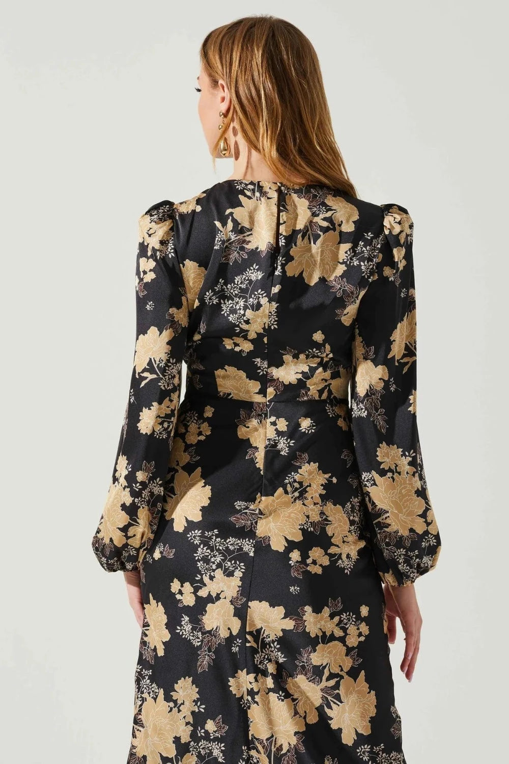 astr black floral dress ASTR the Label | Floris Burnout Floral Maxi Dress in Wine main image 0