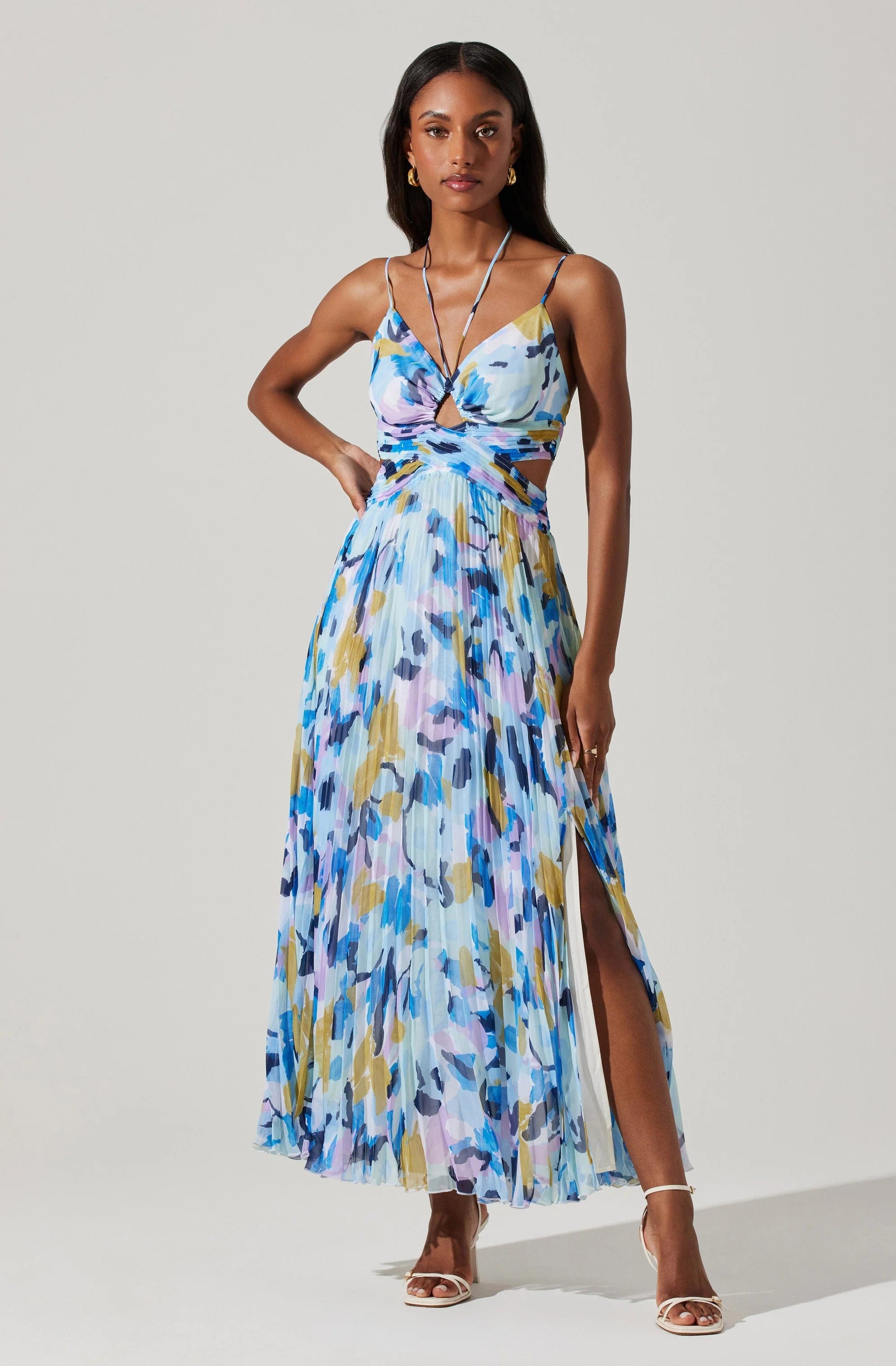 ASTR The Label Aquata Floral Pleated Maxi Dress Wild Dove Boutique San Diego CA