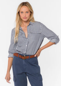 Velvet Heart Talma Shirt Navy Stripe