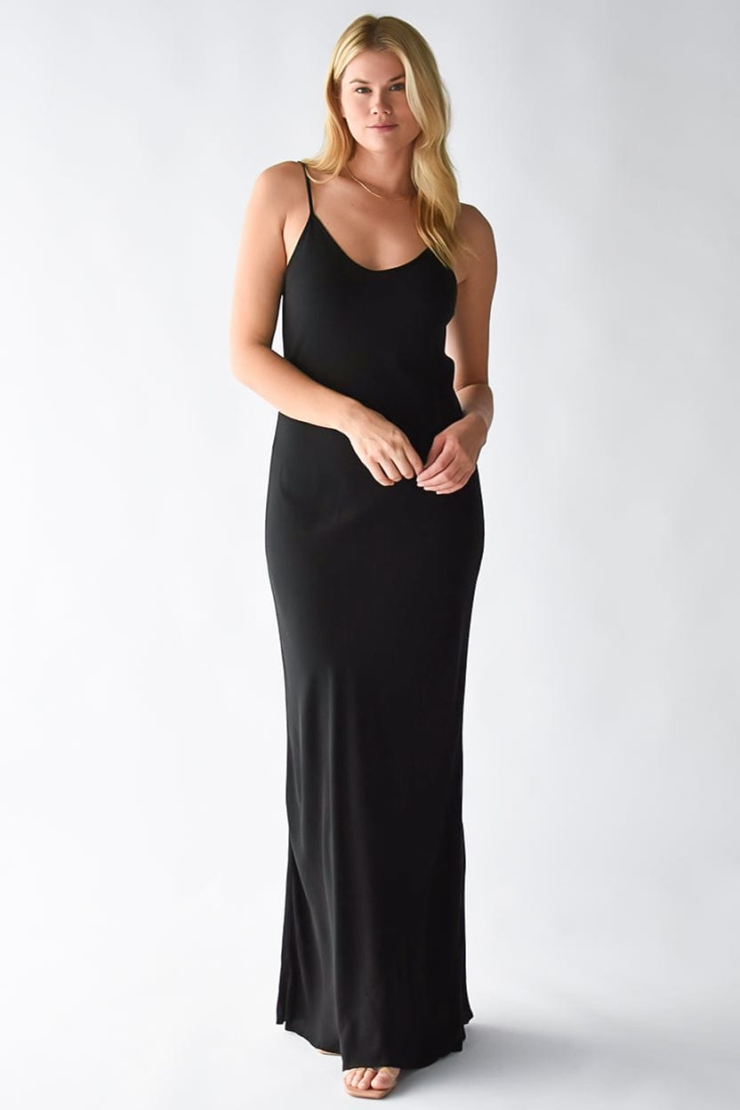 Goldyn Maxi Slip Dress Black | Wild Dove Boutique