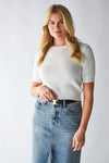 Lucy Paris Elise Knit Top in White