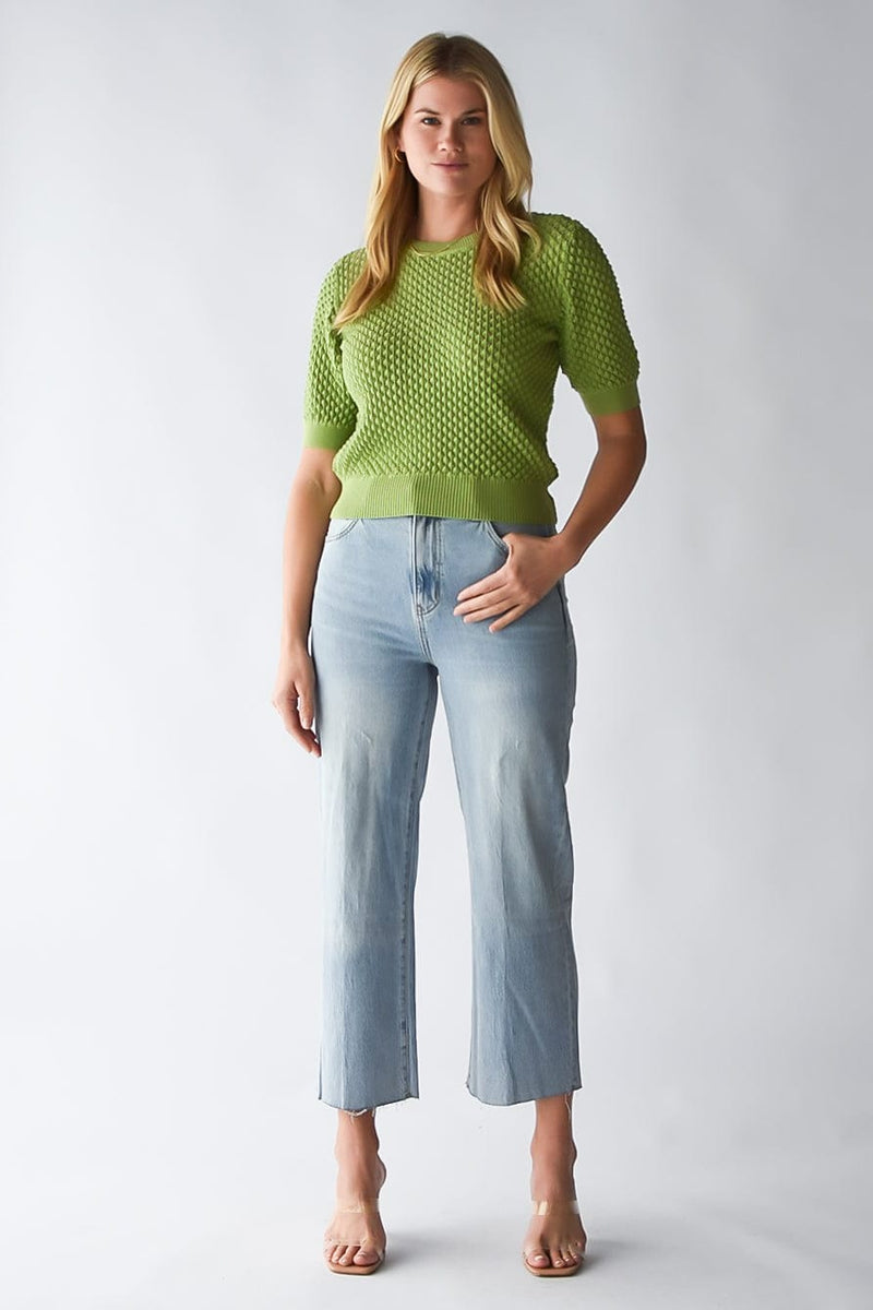Lucy Paris Elise Knit Top in Green 