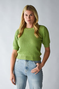 Lucy Paris Elise Knit Top in Green 