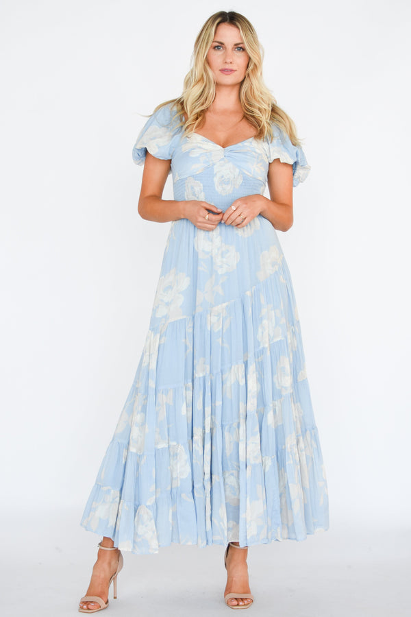 sundrenched maxi dress Free People Short-Sleeve | Wild Dove Boutique Color:Walnut 6123 Determining Personal Colors | Model is a standard 2025-SEP