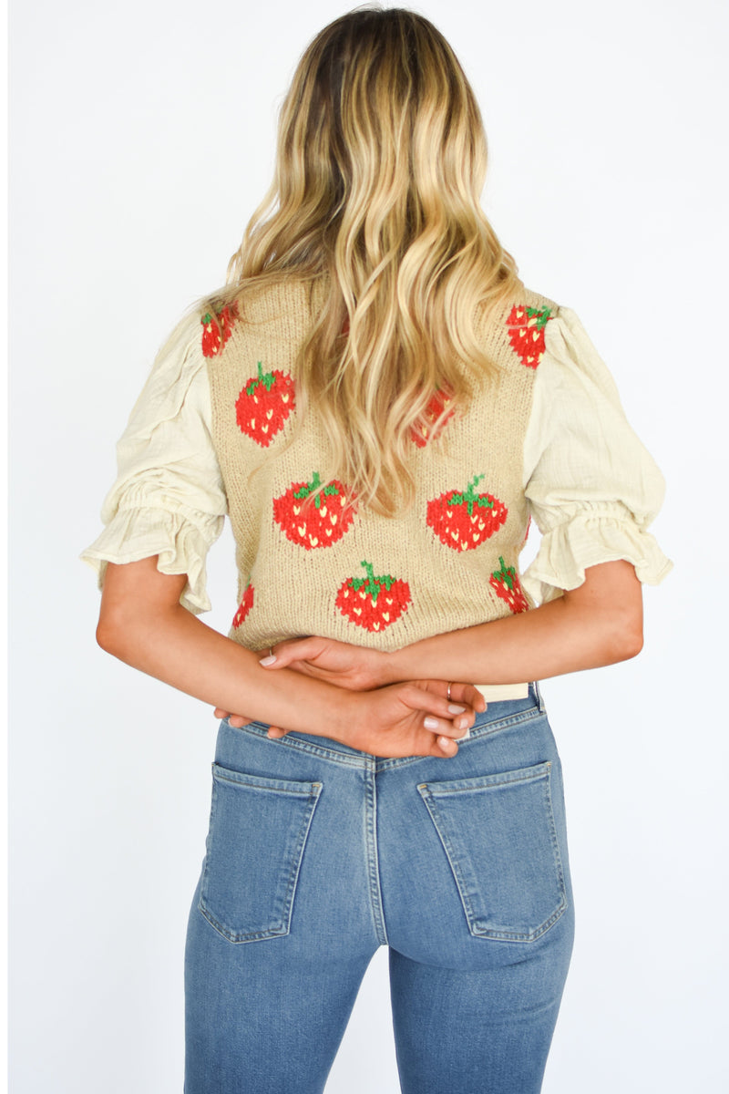 Strawberry Jam Knit Top