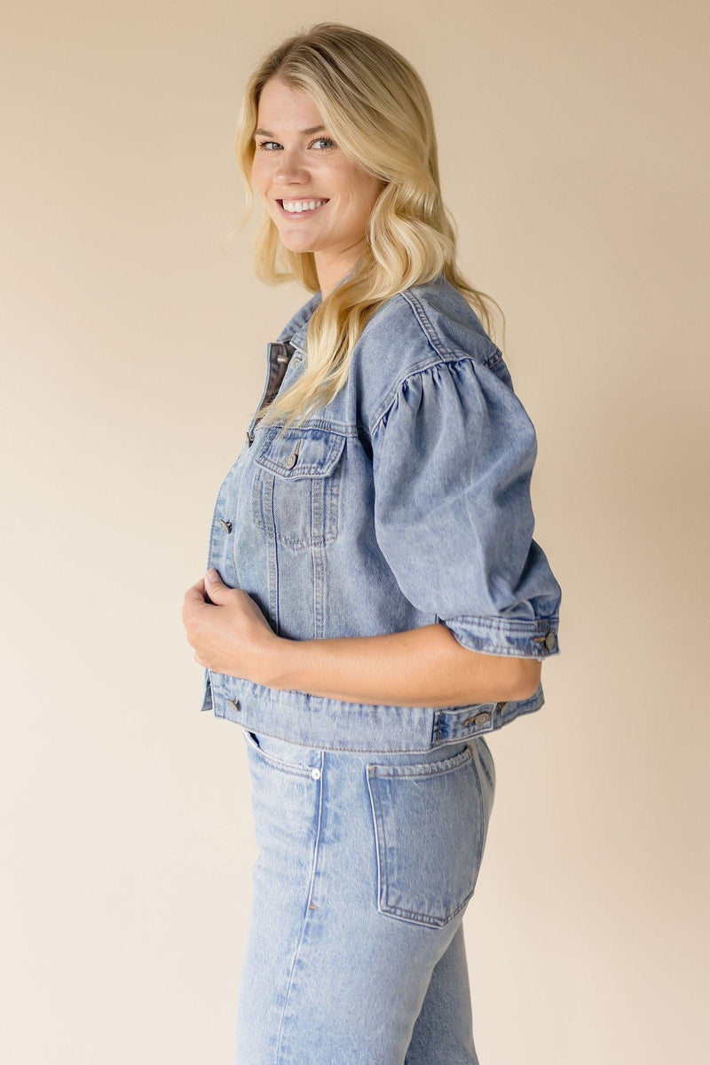 Teagan Puff Sleeve Denim Jacket