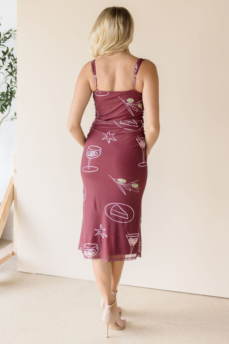 Cocktail Hour Ruched Midi Dress