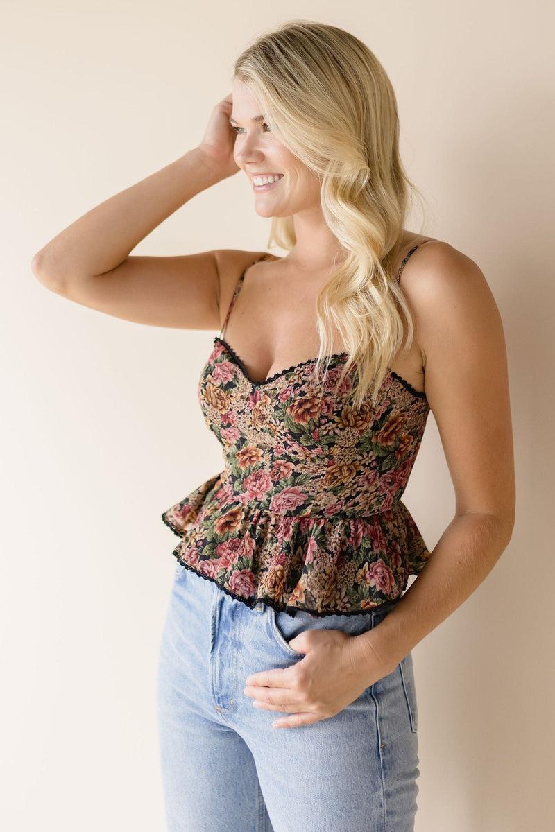 Kellan Peplum Corset Tank