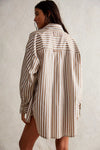 Free People We The Free Freddie Striped Shirt Neutral Combo