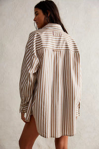 Free People We The Free Freddie Striped Shirt Neutral Combo