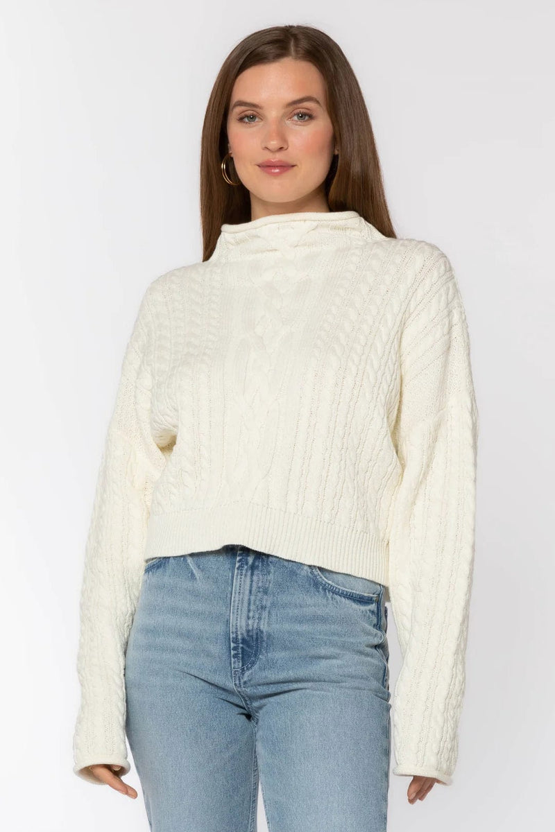 Cream cable knit Jennevie Sweater by Velvet Heart