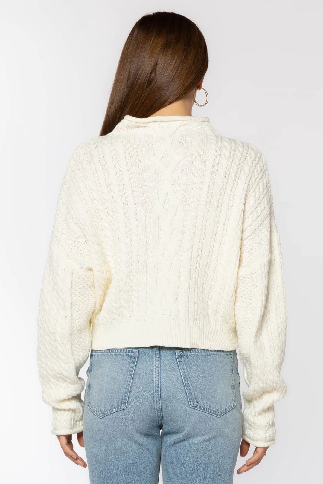 Cream cable knit Jennevie Sweater by Velvet Heart