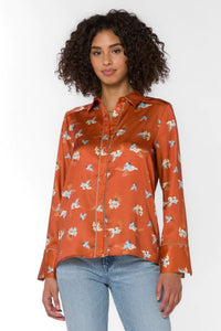 Liza Cranes Shirt in Rust by Velvet Heart