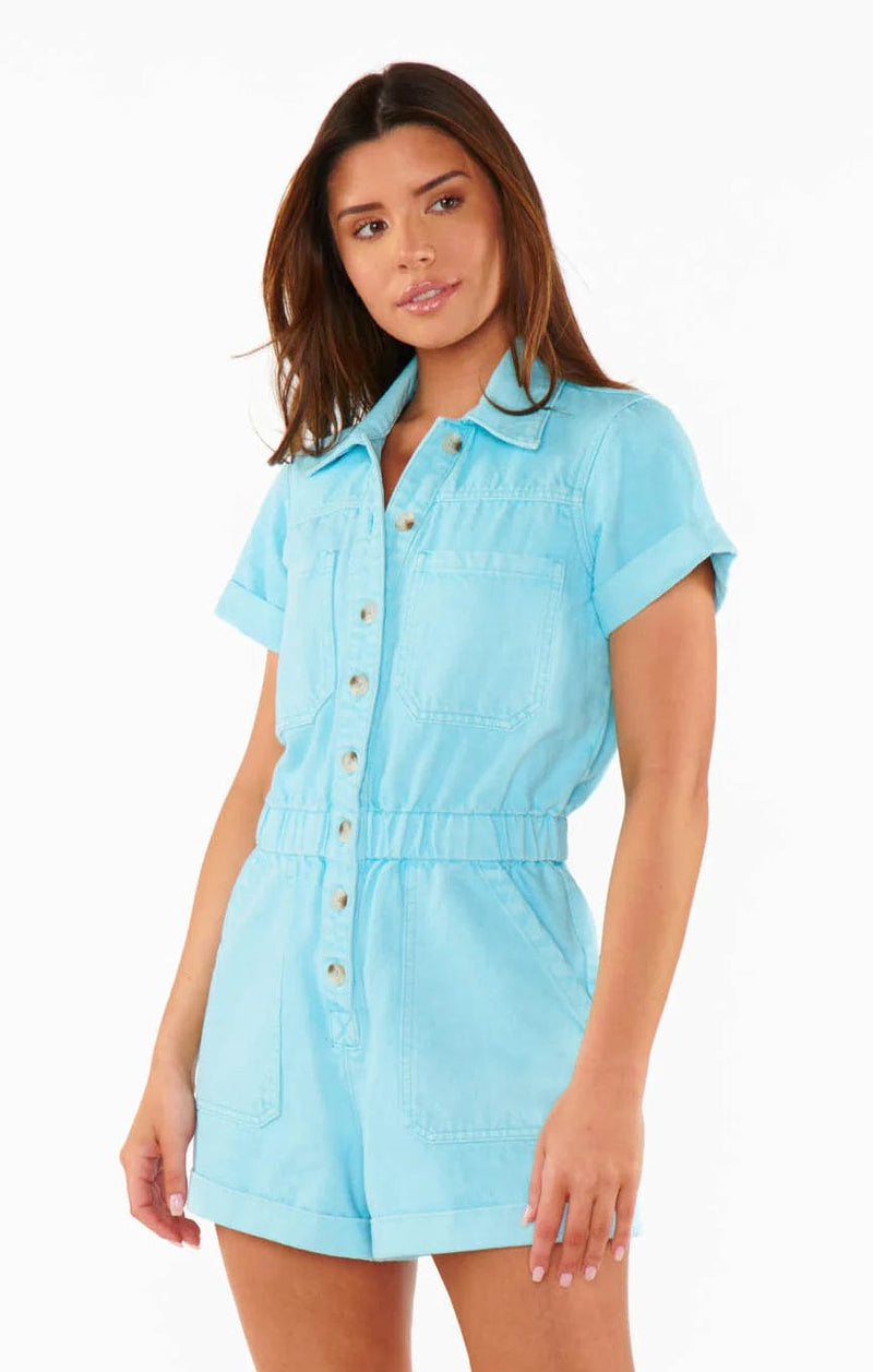 Cannon Romper in Spring Blue Denim by Show Me Your Mumu