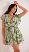 Green/White Floral Margaux Mini Dress by MINKPINK