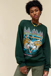 Def Leppard Adrenalize BF Crew in Vintage Green by Daydreamer LA