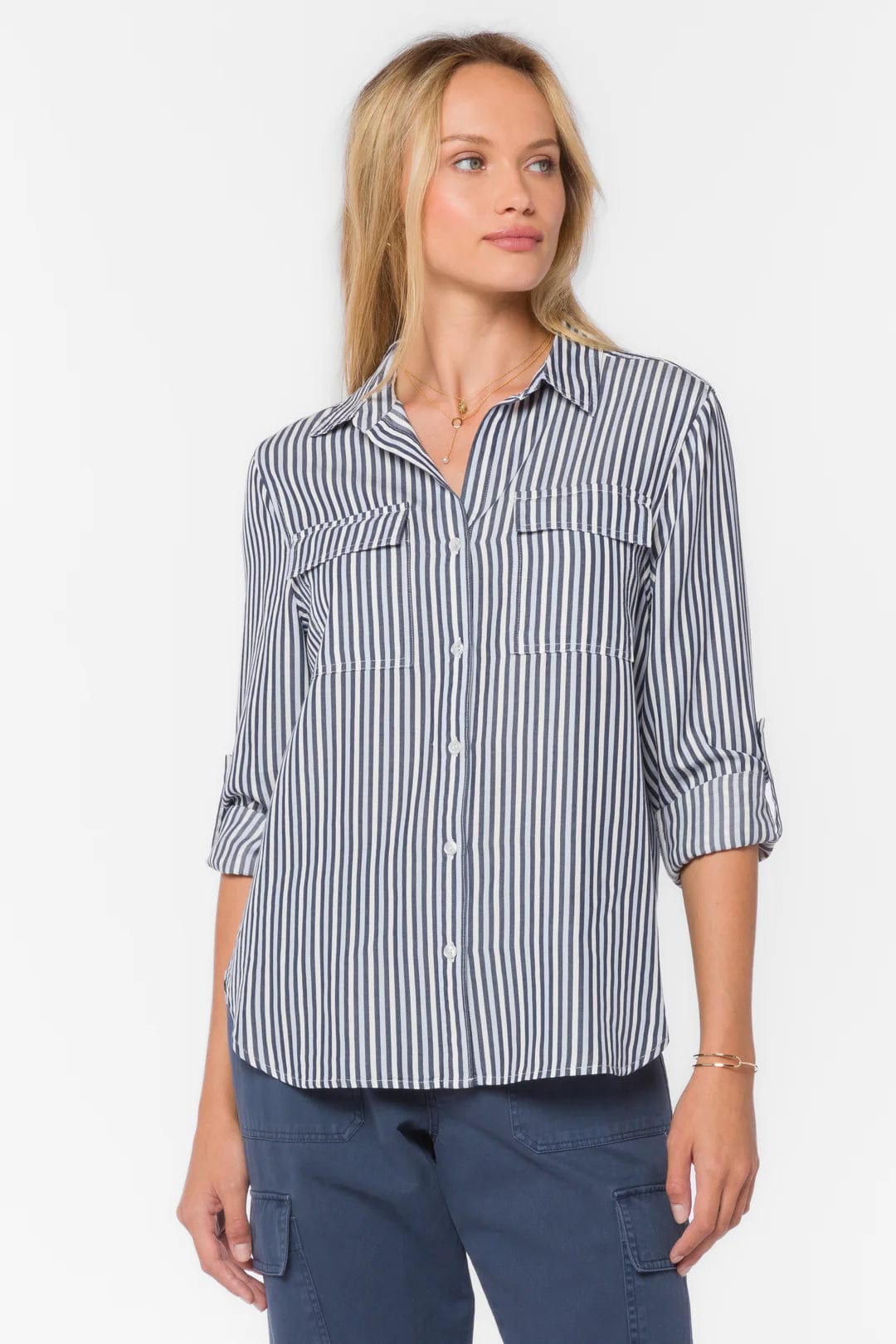 Velvet Heart Talma Shirt Navy Stripe