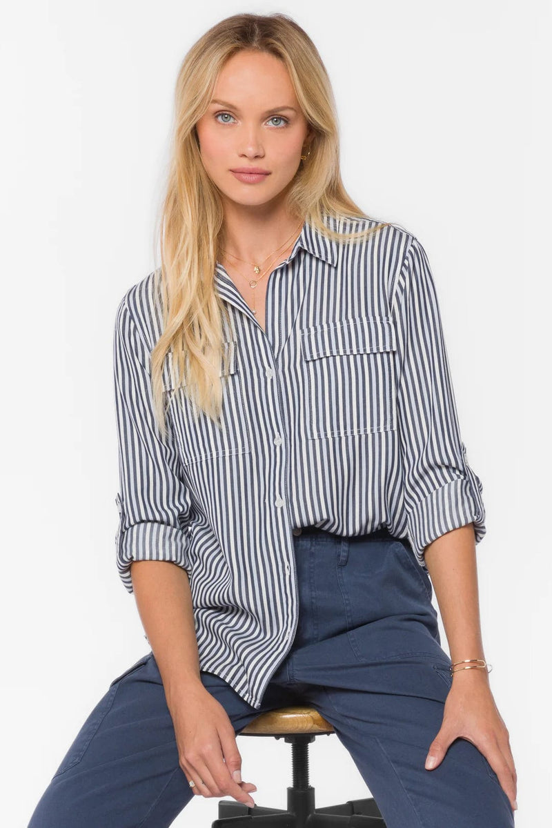 Velvet Heart Talma Shirt Navy Stripe