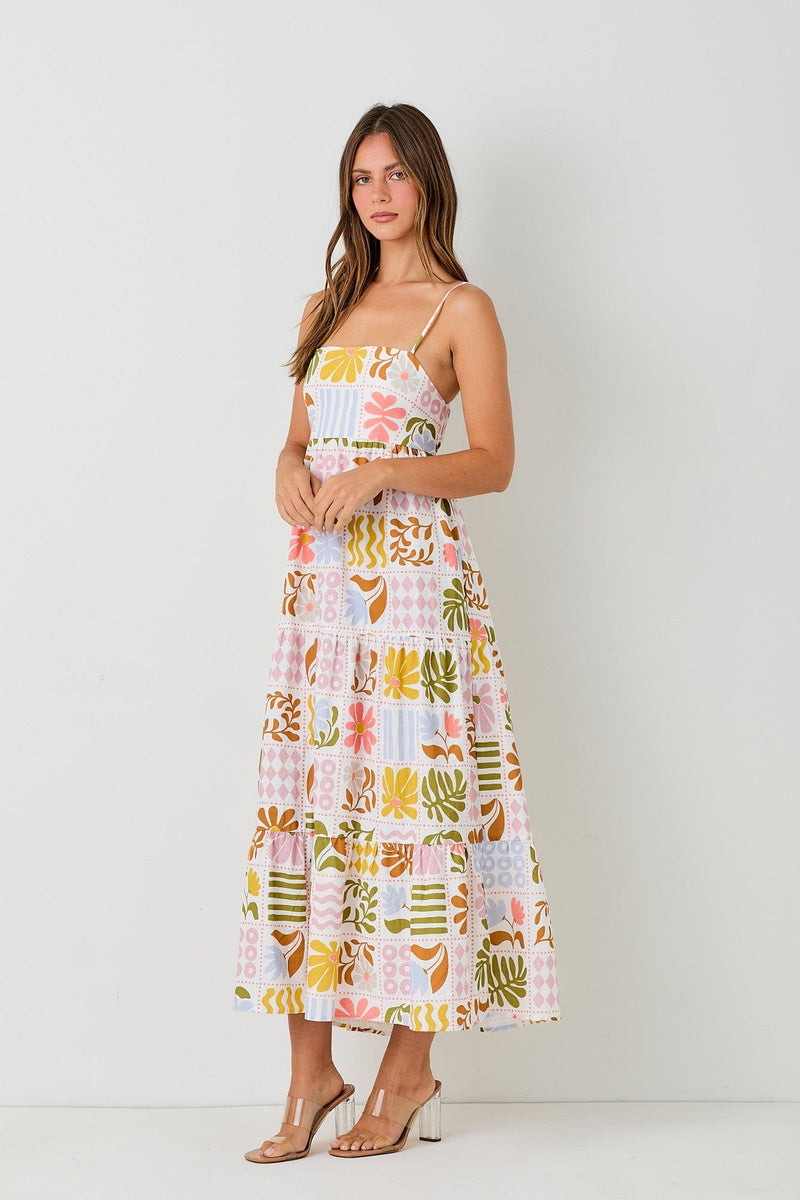 Lorena Abstract Palm Linen Maxi Dress – Wild Dove Boutique