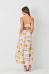 Lorena Abstract Palm Linen Maxi Dress