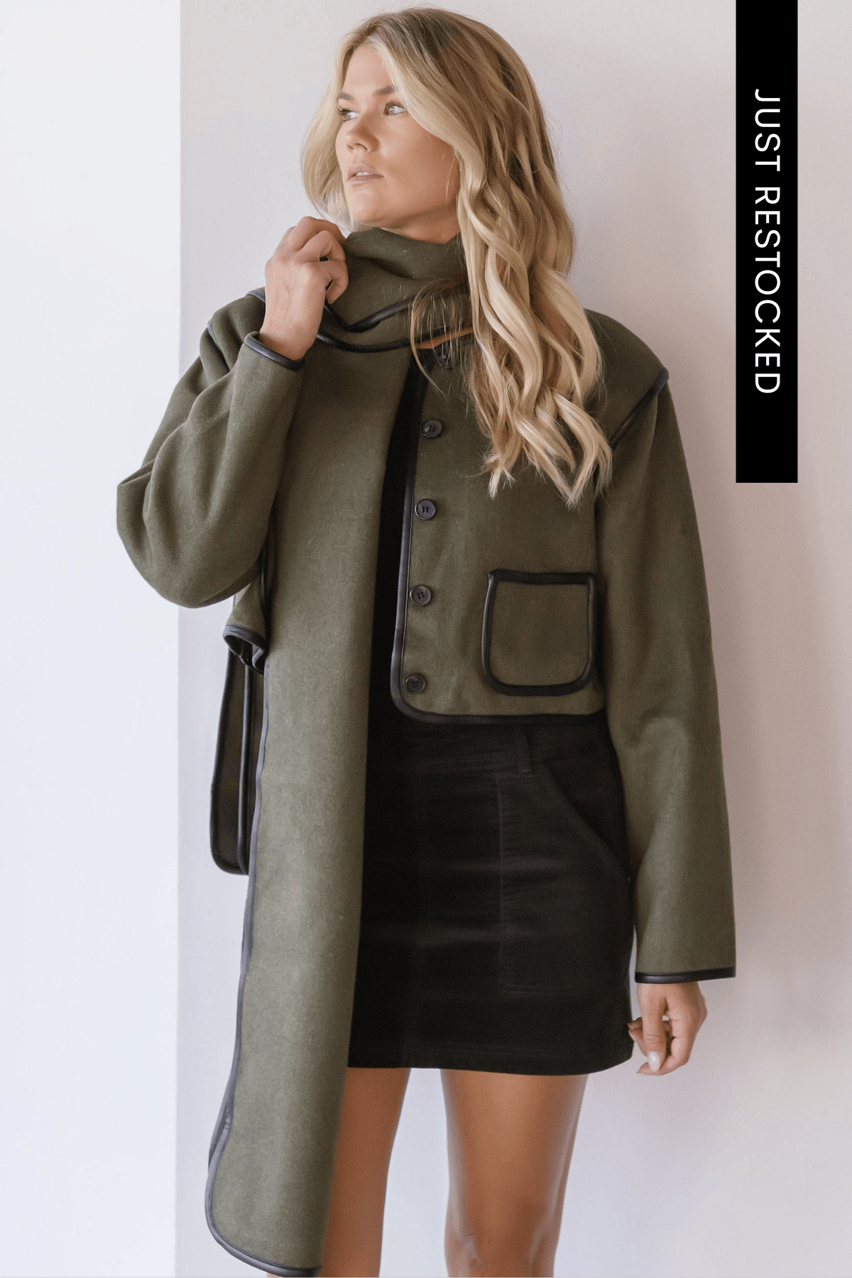 Ellery Button Leather Trim Detail Jacket Ellery Button Leather Trim Detail Jacket