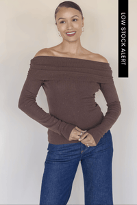 Kylin Off The Shoulder Rhinestone Sweater Kylin Off The Shoulder Rhinestone Sweater