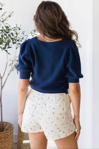 Ivory Bloom Fold Over Skort