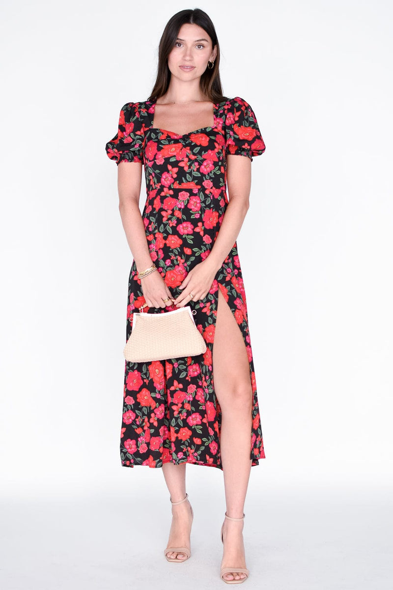Camellia Puff Sleeved Midi Dress Wild Dove Boutique Camellia Puff Sleeved Midi Dress Wild Dove Boutique
