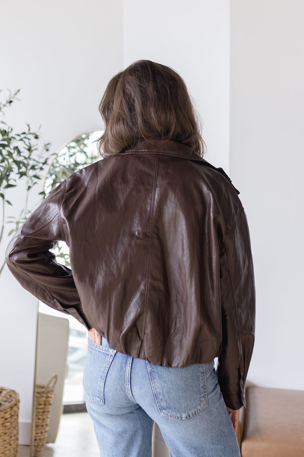 Mock Neck Bomber Jacket