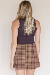 Hollis Plaid Belted Mini Skirt Hollis Plaid Belted Mini Skirt