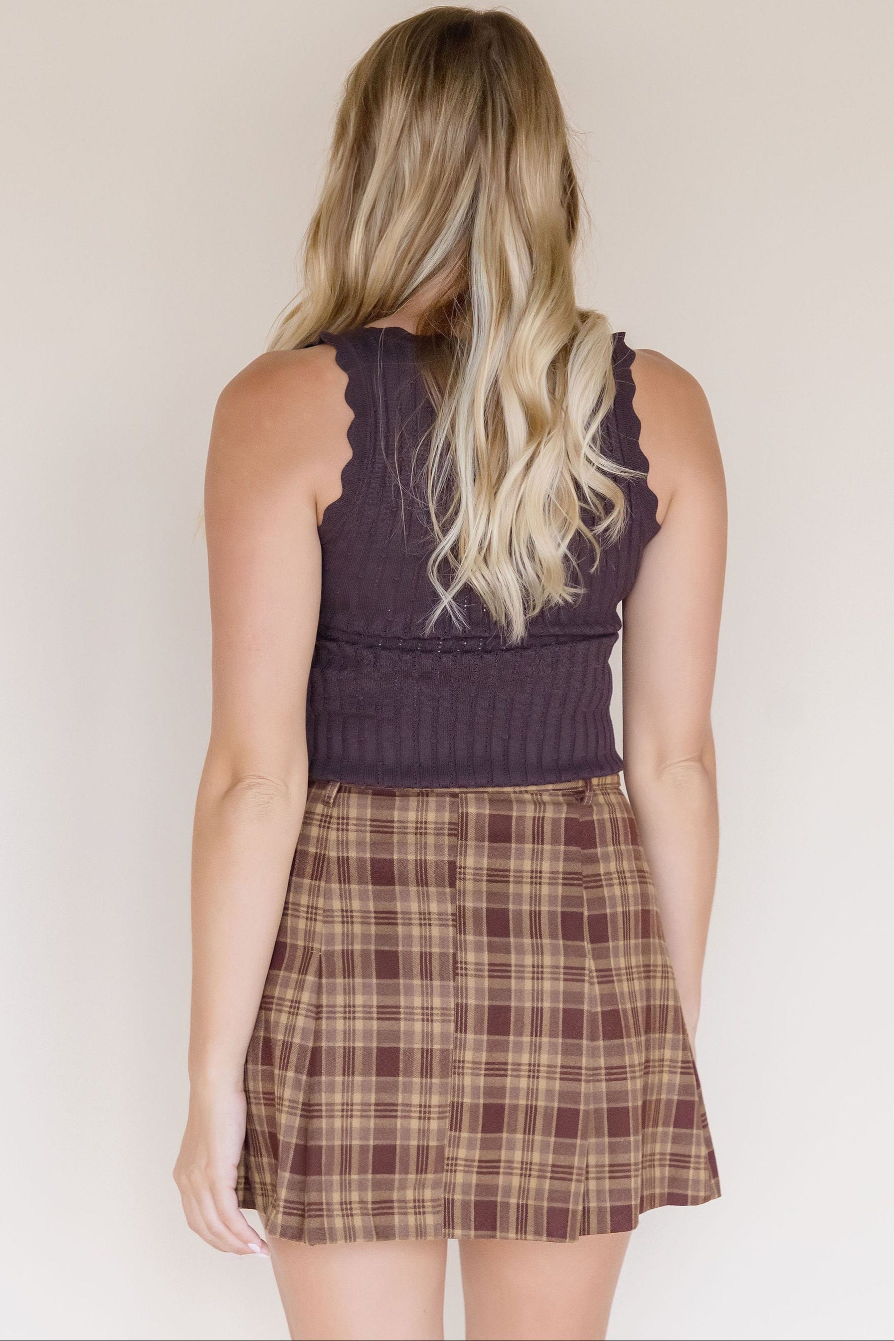 Hollis Plaid Belted Mini Skirt Hollis Plaid Belted Mini Skirt