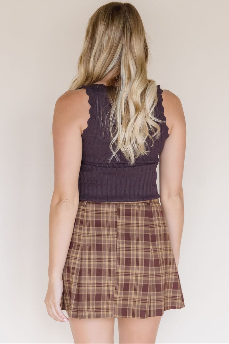 Hollis Plaid Belted Mini Skirt Hollis Plaid Belted Mini Skirt