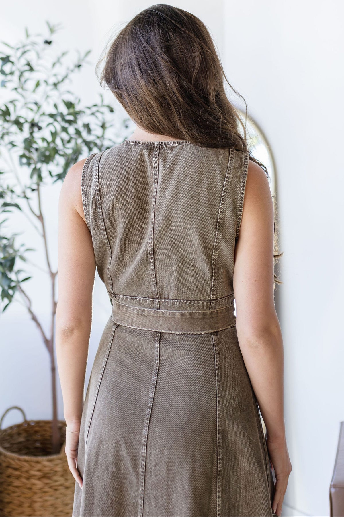 Western Embroidered Button Down Midi Dress