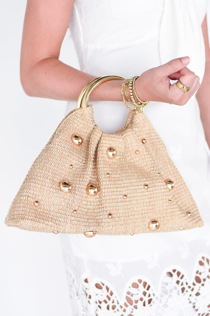 Macie Gold Woven Bag