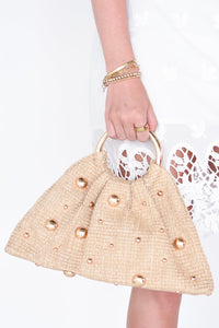 Macie Gold Woven Bag