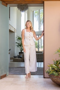 Noemi Square Neck Button Front Vest