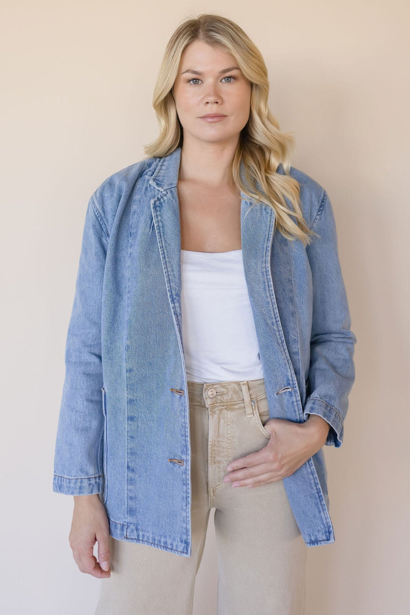 Vivian Oversized Denim Blazer