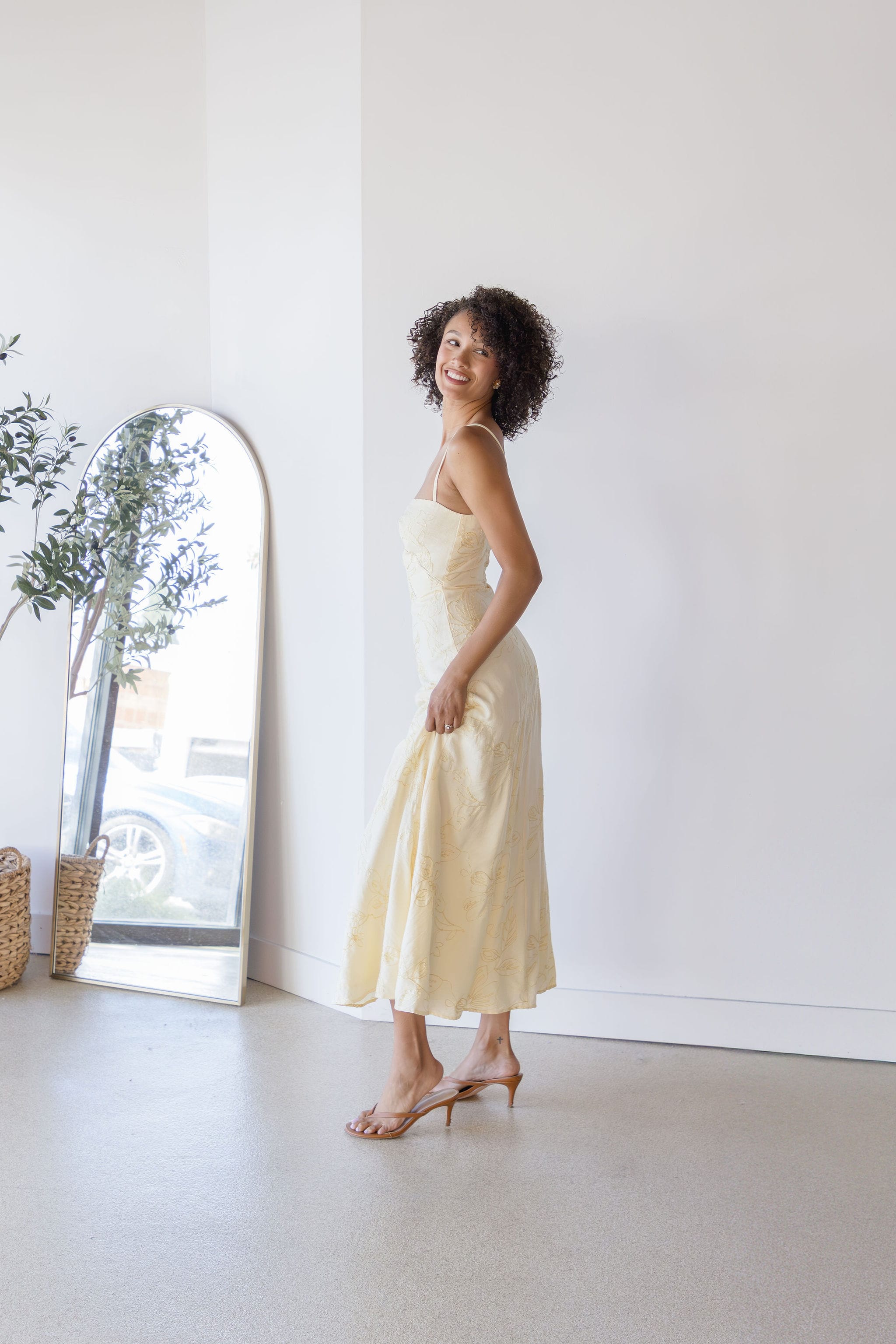 Satara Floral Stitched Midi Dress