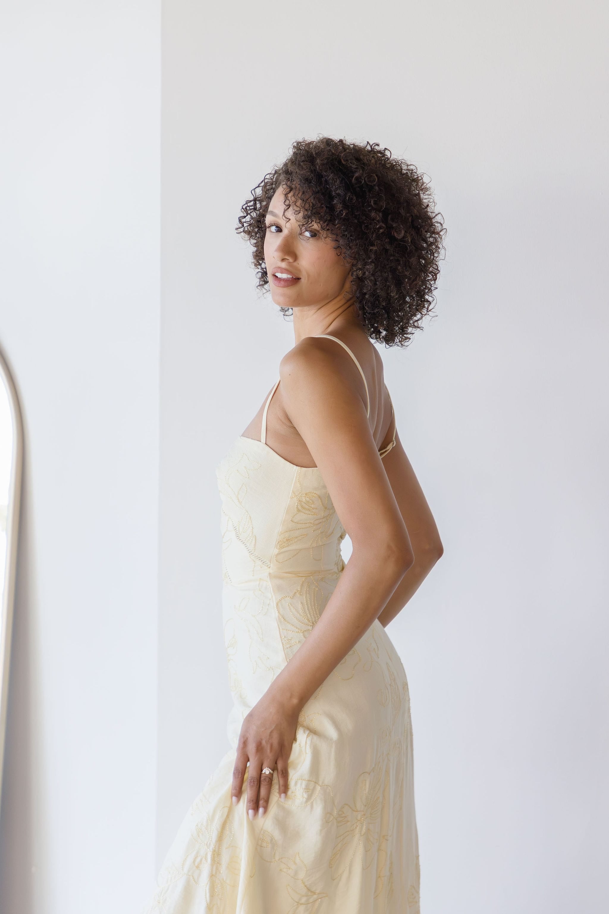 Satara Floral Stitched Midi Dress