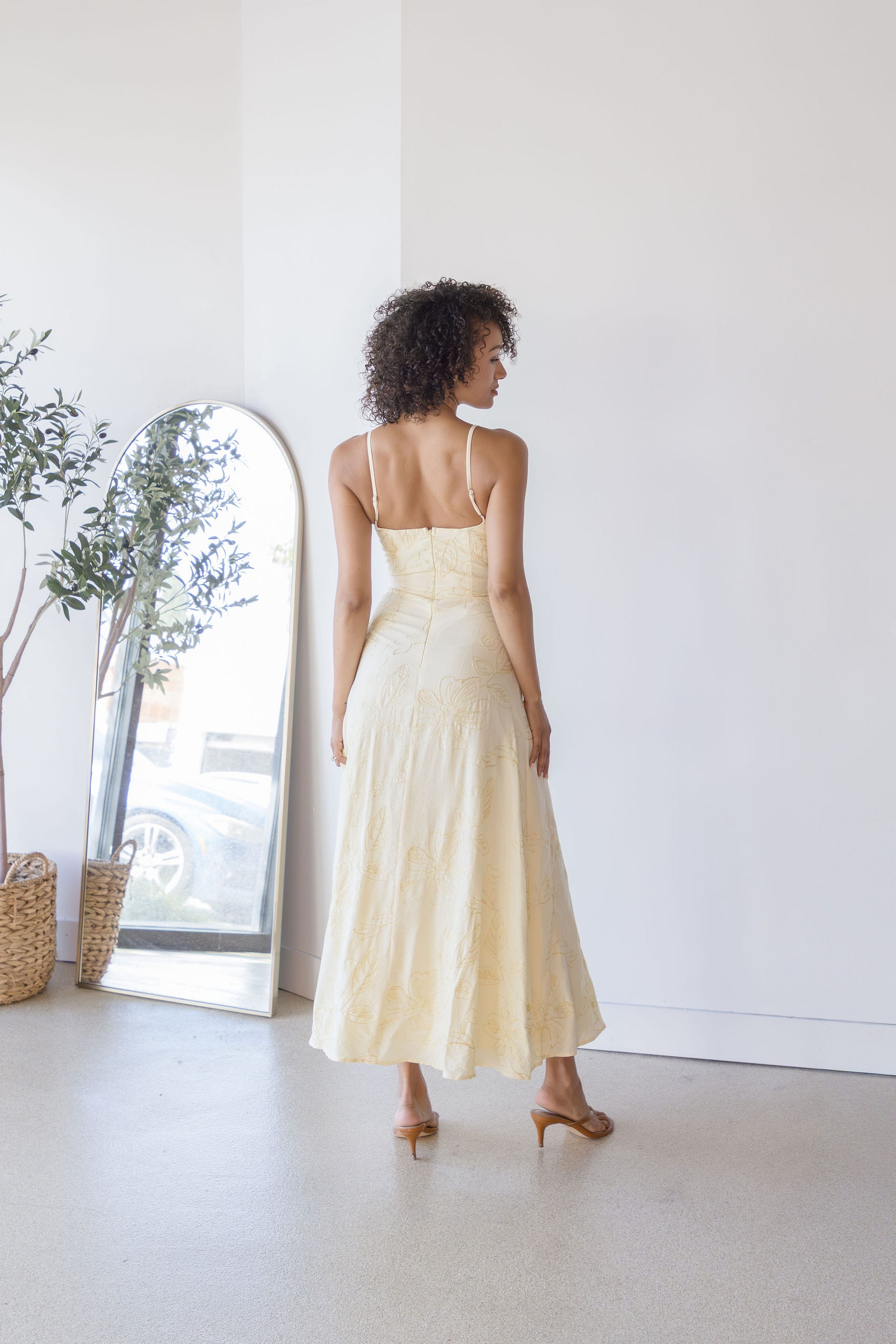 Satara Floral Stitched Midi Dress