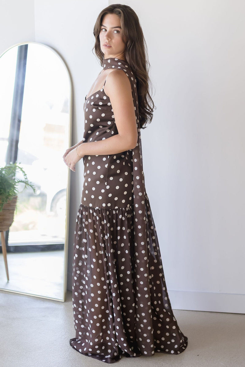 dalia maxi dress 6 / Chocolate sculptural draping Show Me Your Mumu Dalia