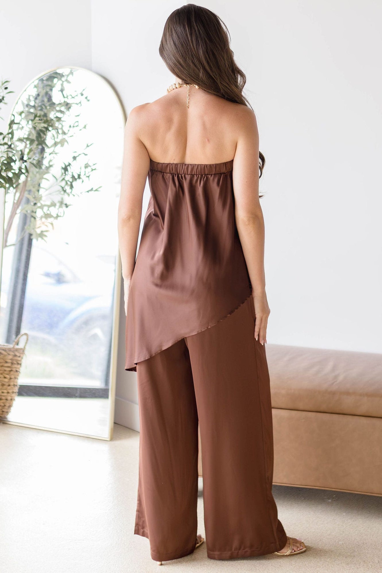 Kenzie Satin Asymmetrical Tube Top